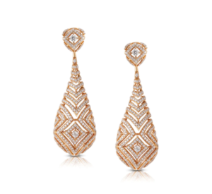 Geometric diamond drop earrings