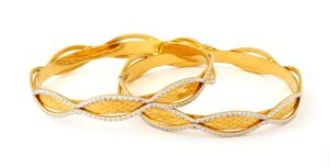 Textured gold bangles