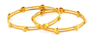 Twisted gold bangles