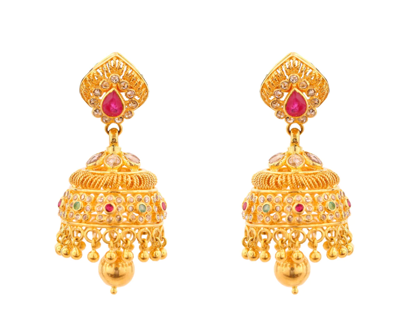 classic jhumka - trending gold earring designs