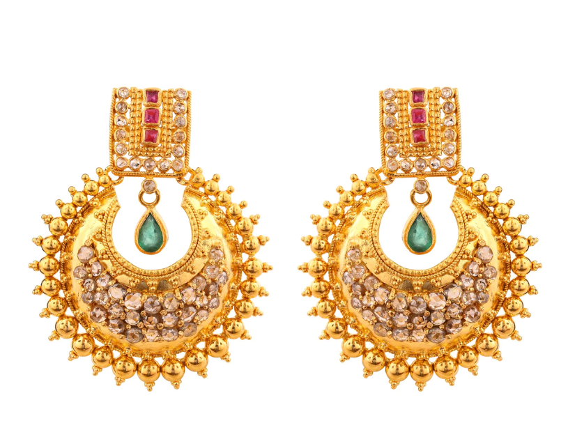 ruby radiance - trending gold earring designs