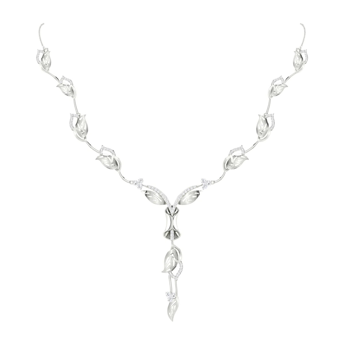 Graceful Platinum Leaf Adornments