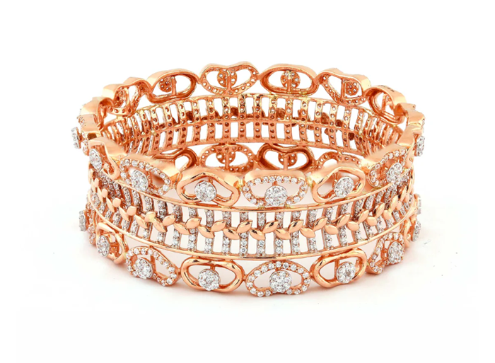 rose gold diamond bangle