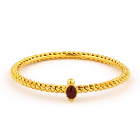 Elegant Twisted Rope Gold Bangle