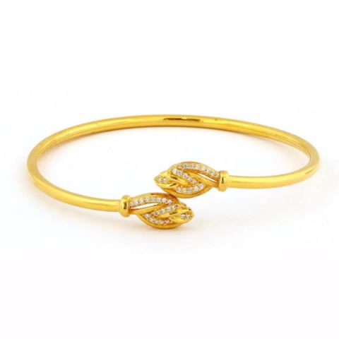 Gemstone Studded Gold Bangle