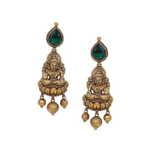 Lakshmi Earrings with Gemstones