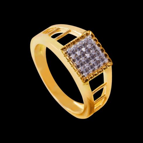 Diamond Ring with Yellow Gold for Men