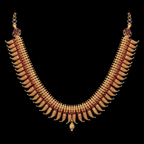 Kerala Traditional Gold Necklace Pattern