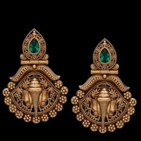 Lord Ganesha Motif Earrings