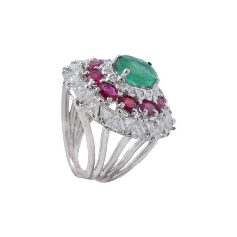 Nachini Emerald Cocktail Ring