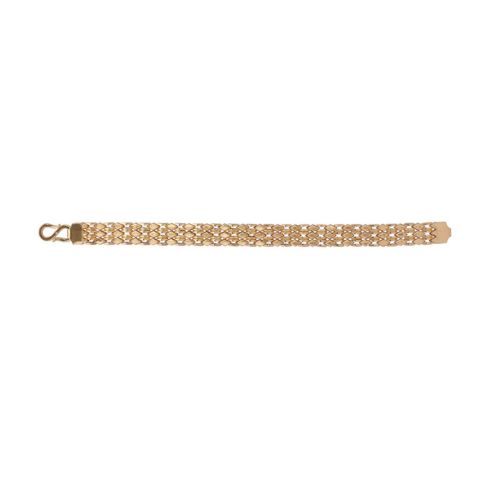 Broad Mesh Style Gold Bracelet