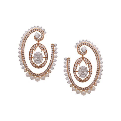 Diamond & Pearl Earrings for Karwa Chauth