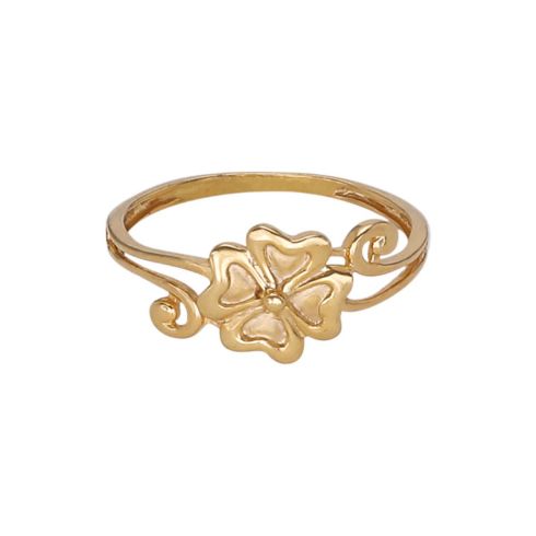 Gold ring with four leaf clover