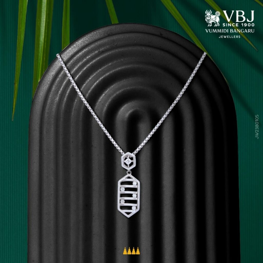 Platinum Pendant with Modern Geometric Design