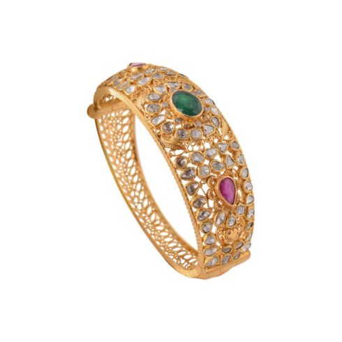 Ruby and Emerald Bangle for Dhanteras