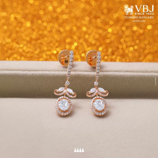 Floral Diamond Drop Earrings