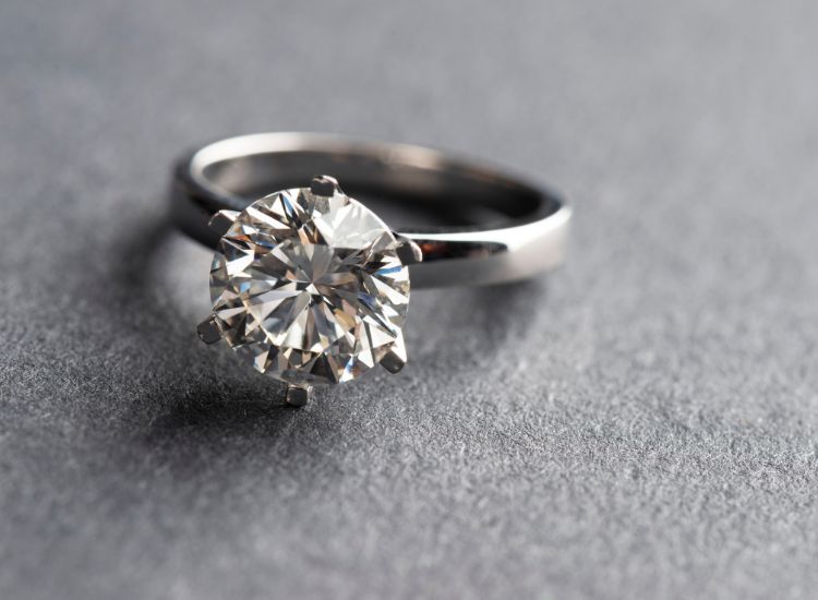 Solitaire ring close up